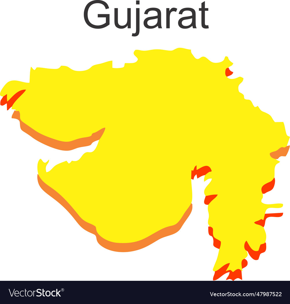 Map of gujarat Royalty Free Vector Image - VectorStock