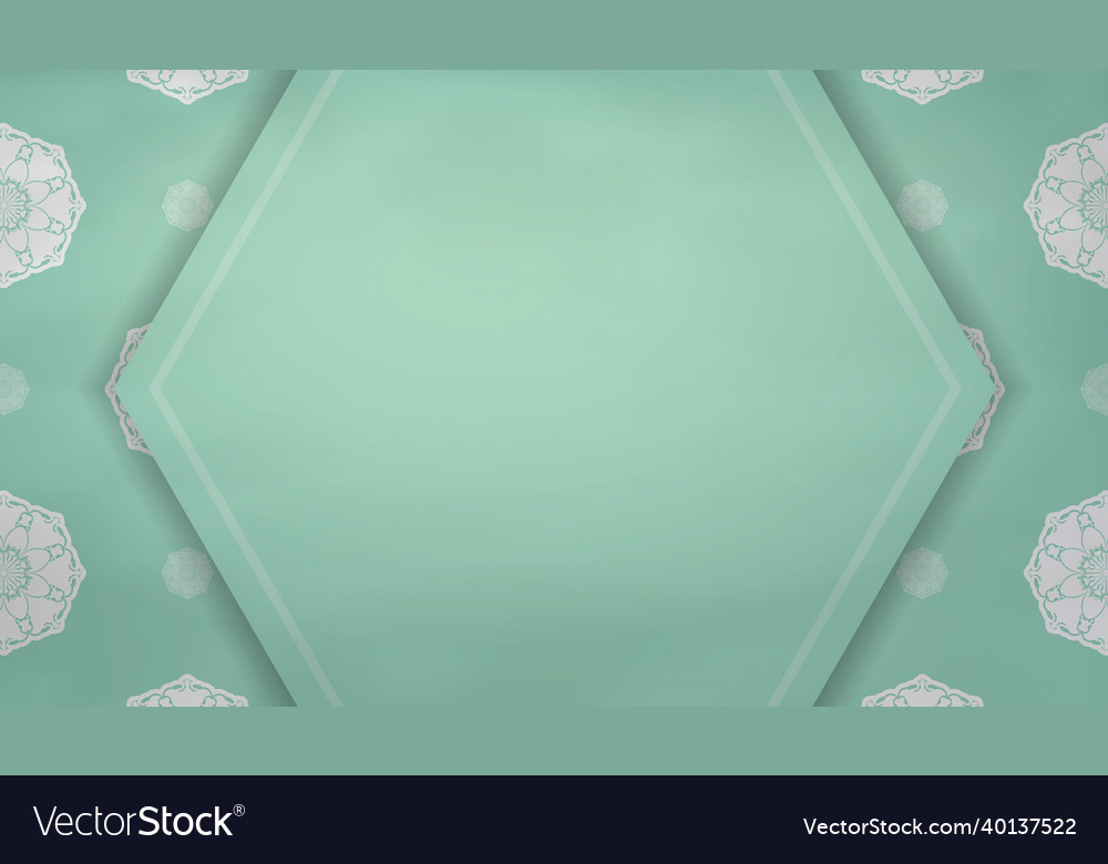 Mint colored background with abstract white vector image Mint colored background with abstract white