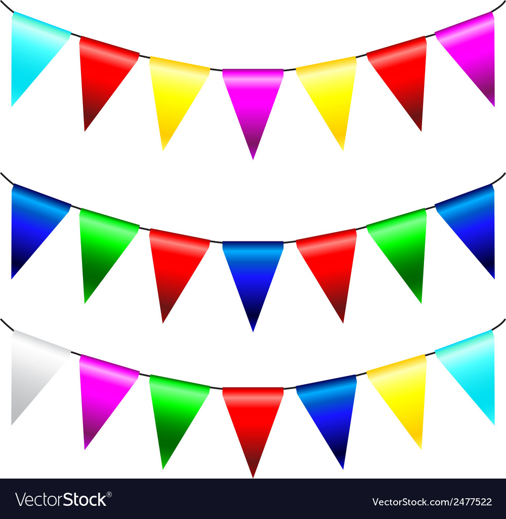 Multi colored triangular flags