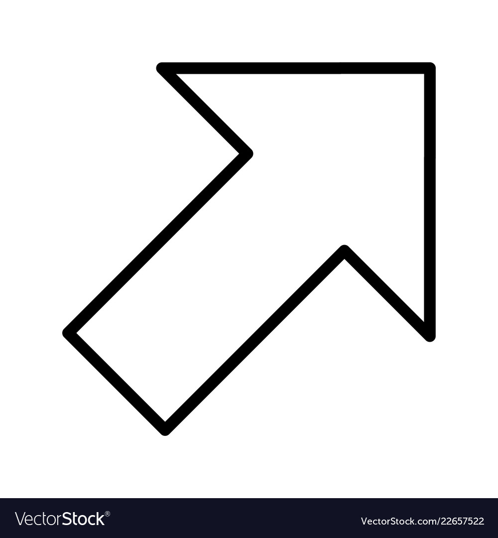 Right up arrow basic element icon