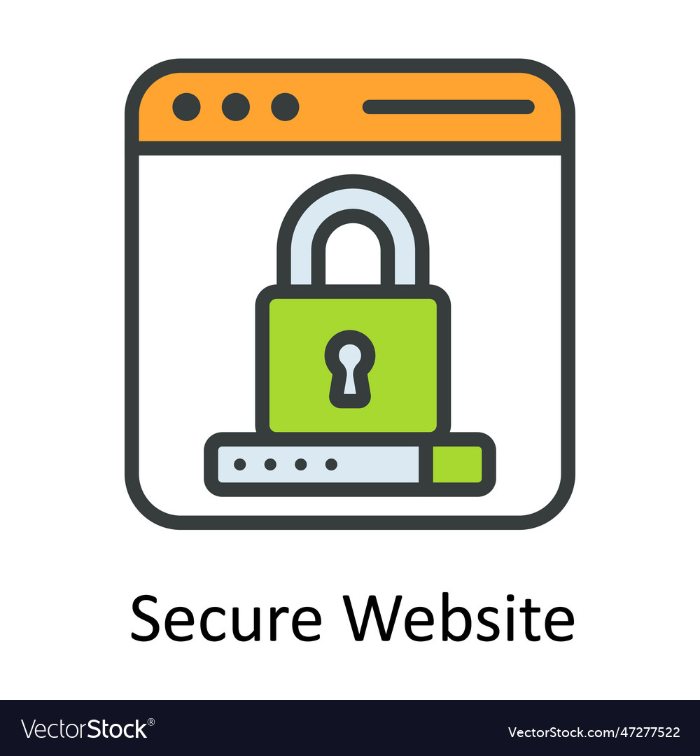 Secure website fill outline icon design ill