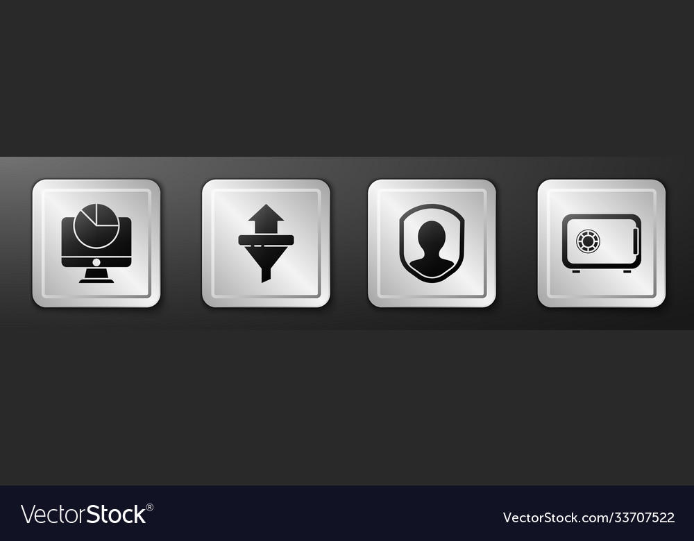 Set computer monitor with graph chart sales vector image Set computer monitor with graph chart sales