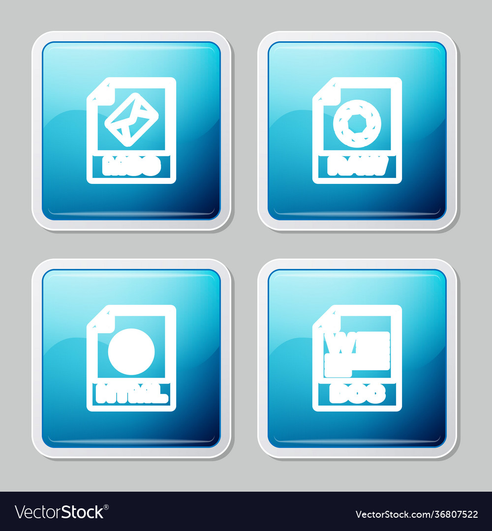 Set line msg file document raw html and doc icon vector image Set line msg file document raw html and doc icon