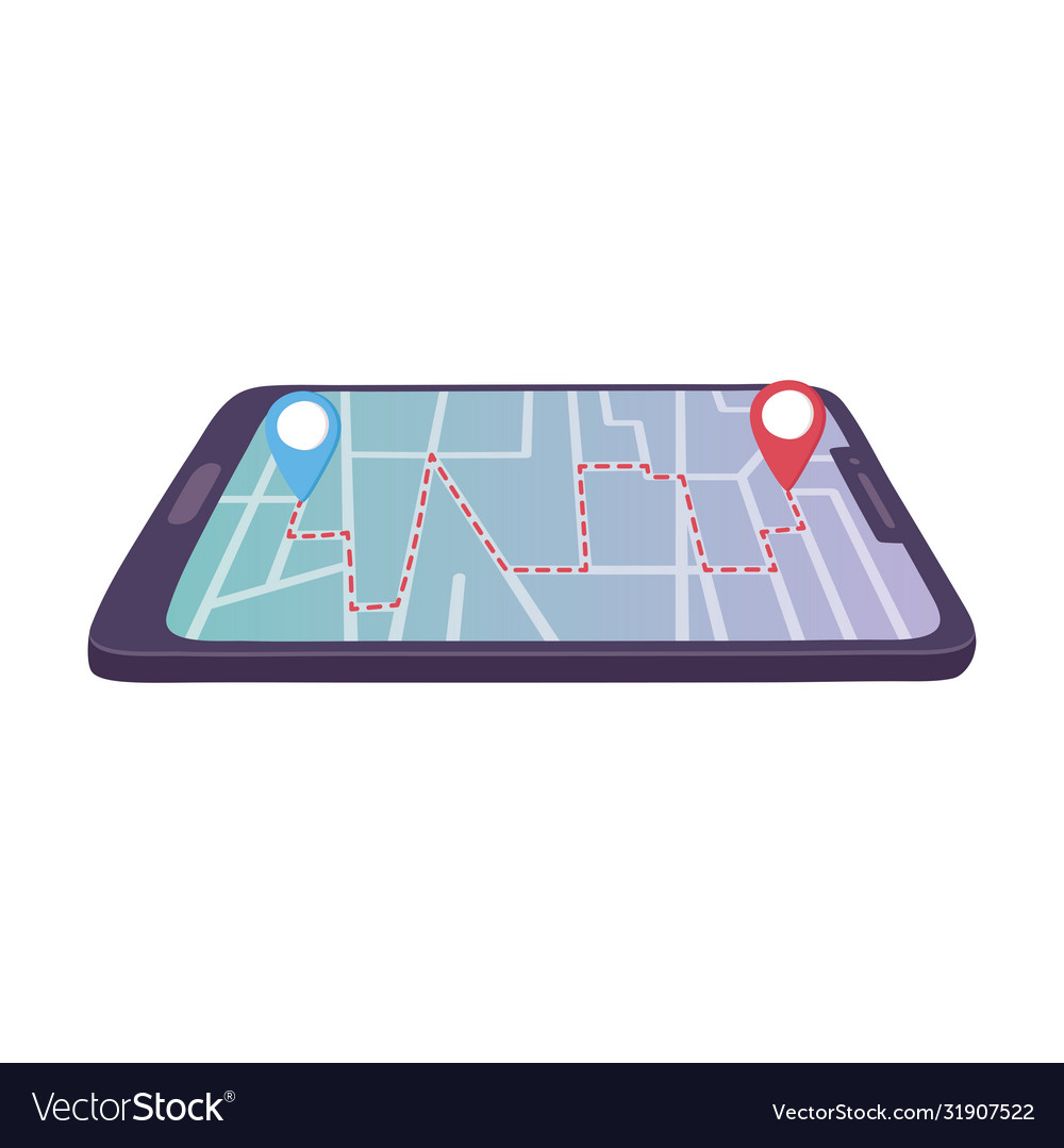 Smartphone gps navigation pointer map isolated