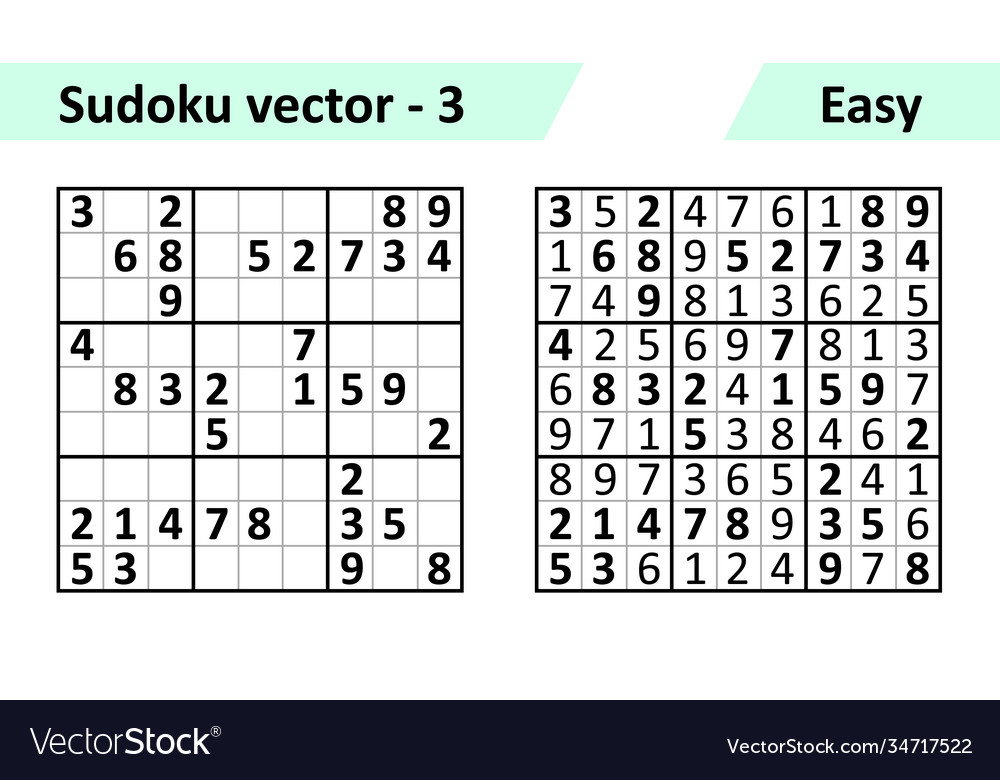 Sudoku Spiel mit Antworten einfaches Design-Set