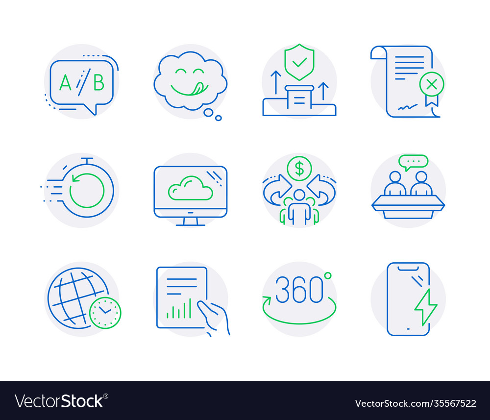 Technology icons set included icon as ab testing