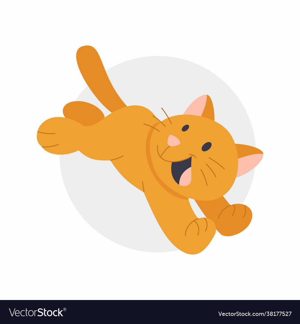 Cat running while jumping Vector Image Cat running while jumping