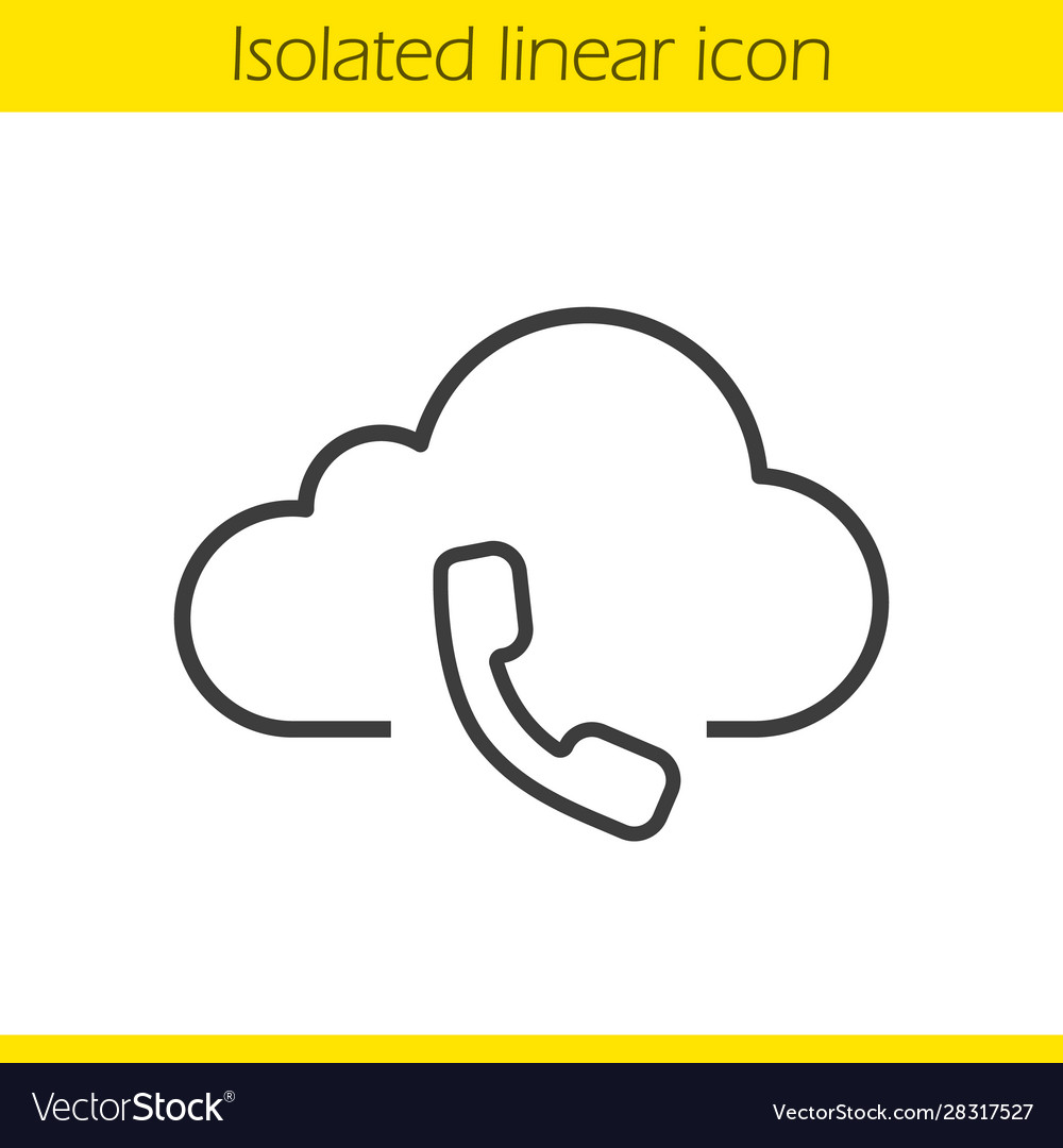Cloud computing call center linear icon vector image Cloud computing call center linear icon