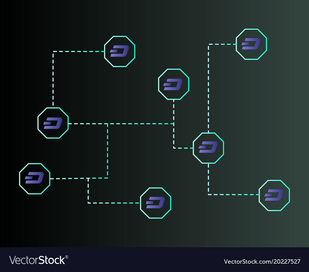 Dash blockchain technology on dark background