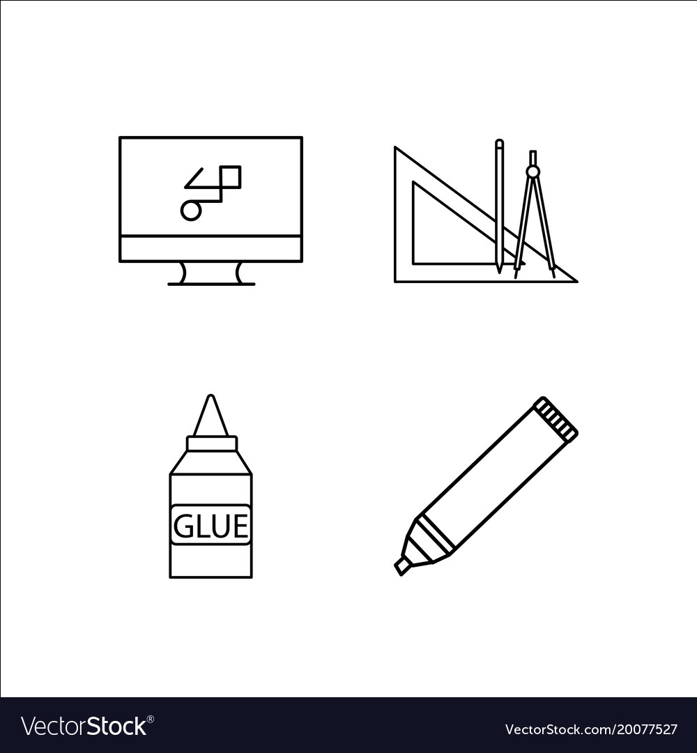 Design und Studio einfache lineare Icon-Setsimple