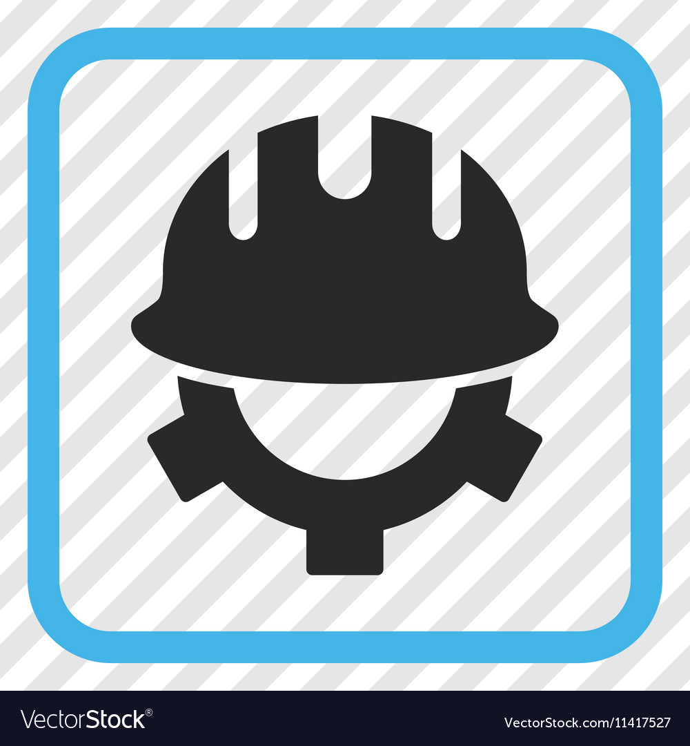 Development helmet icon in a frame