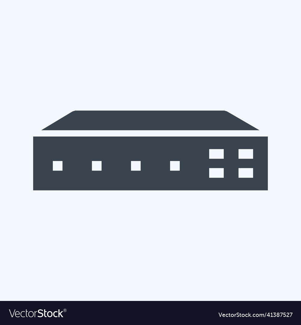 Icon networking switch - glyph stylesimple vector image Icon networking switch - glyph stylesimple