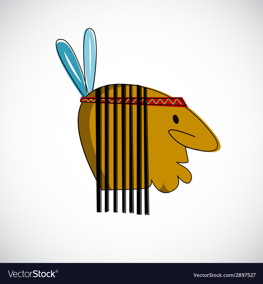 Indian head with brown skin design