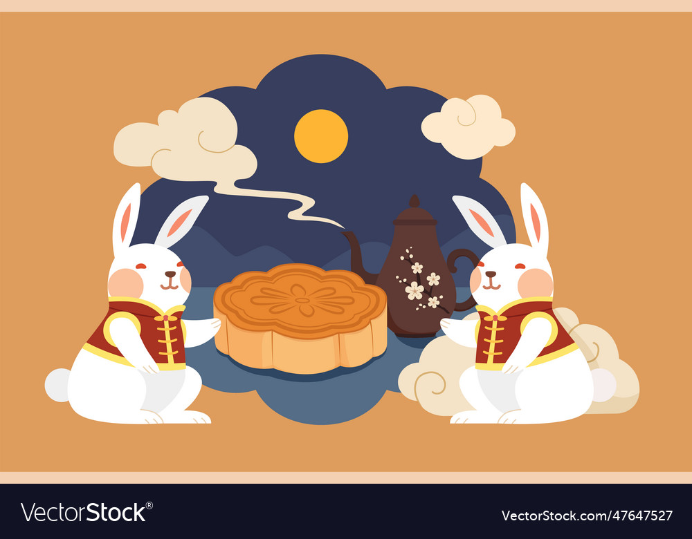 Moon rabbit on mid autumn festival