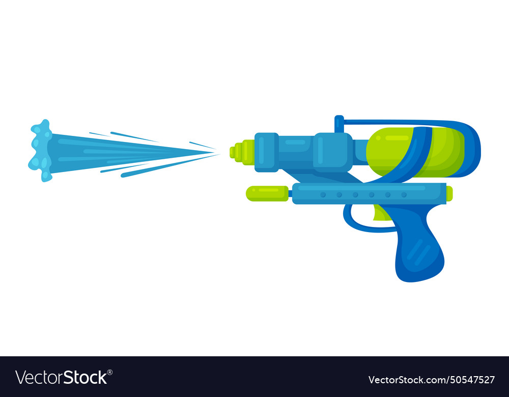 Plastic water gun shooting Royalty Free Vector Image