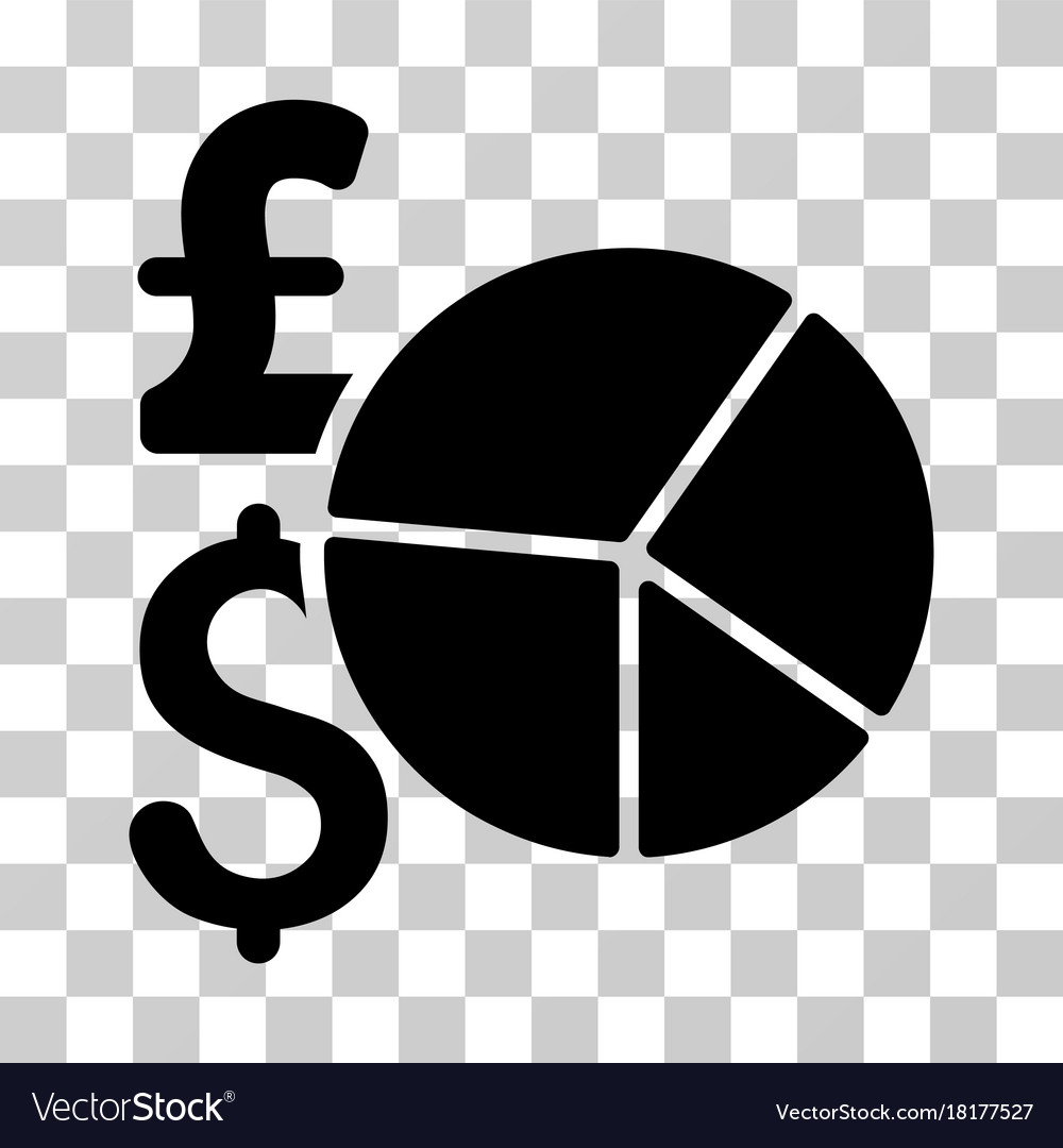 Pound and dollar pie chart icon