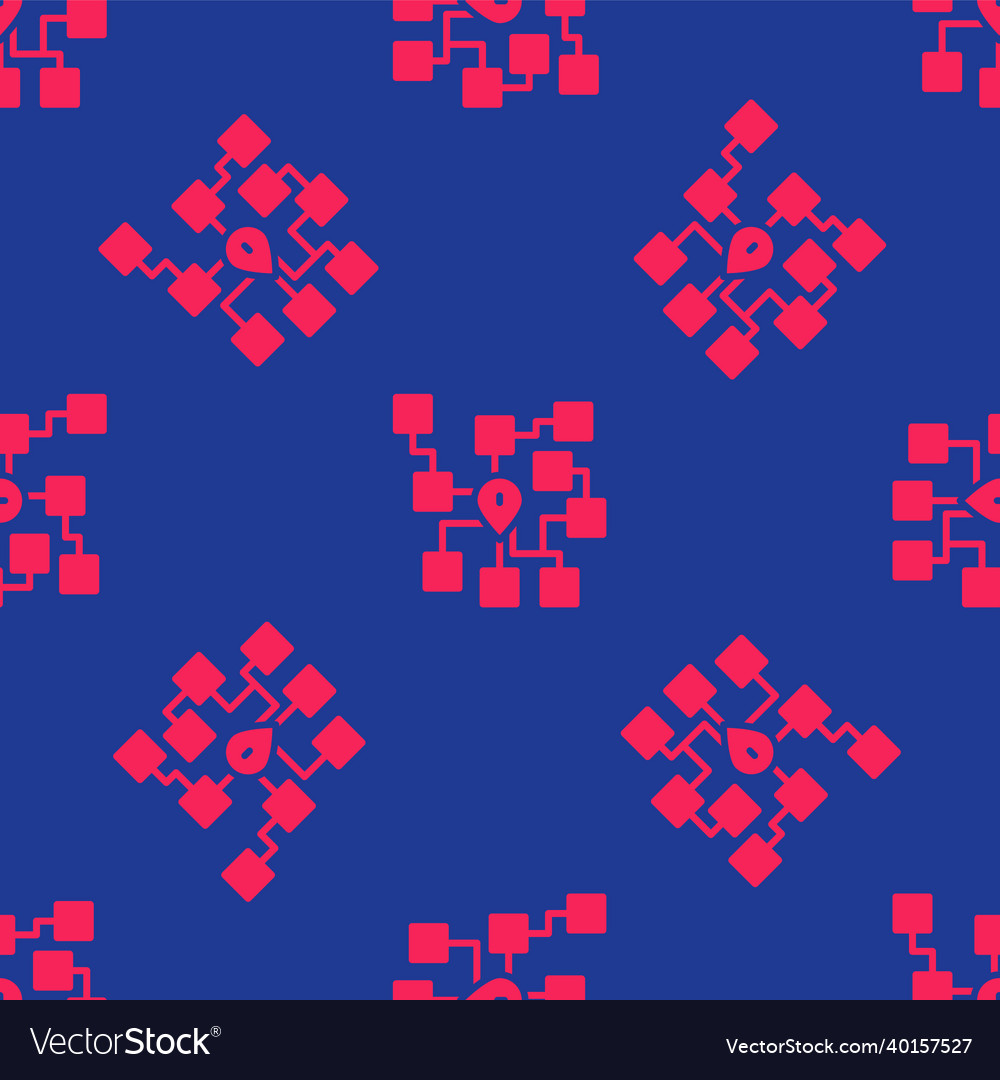 Red neural network icon isolated seamless pattern Vector Image Red neural network icon isolated seamless pattern