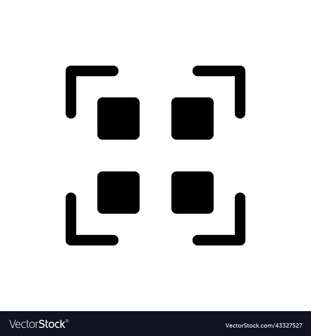 Scan qr code black glyph ui icon vector image Scan qr code black glyph ui icon