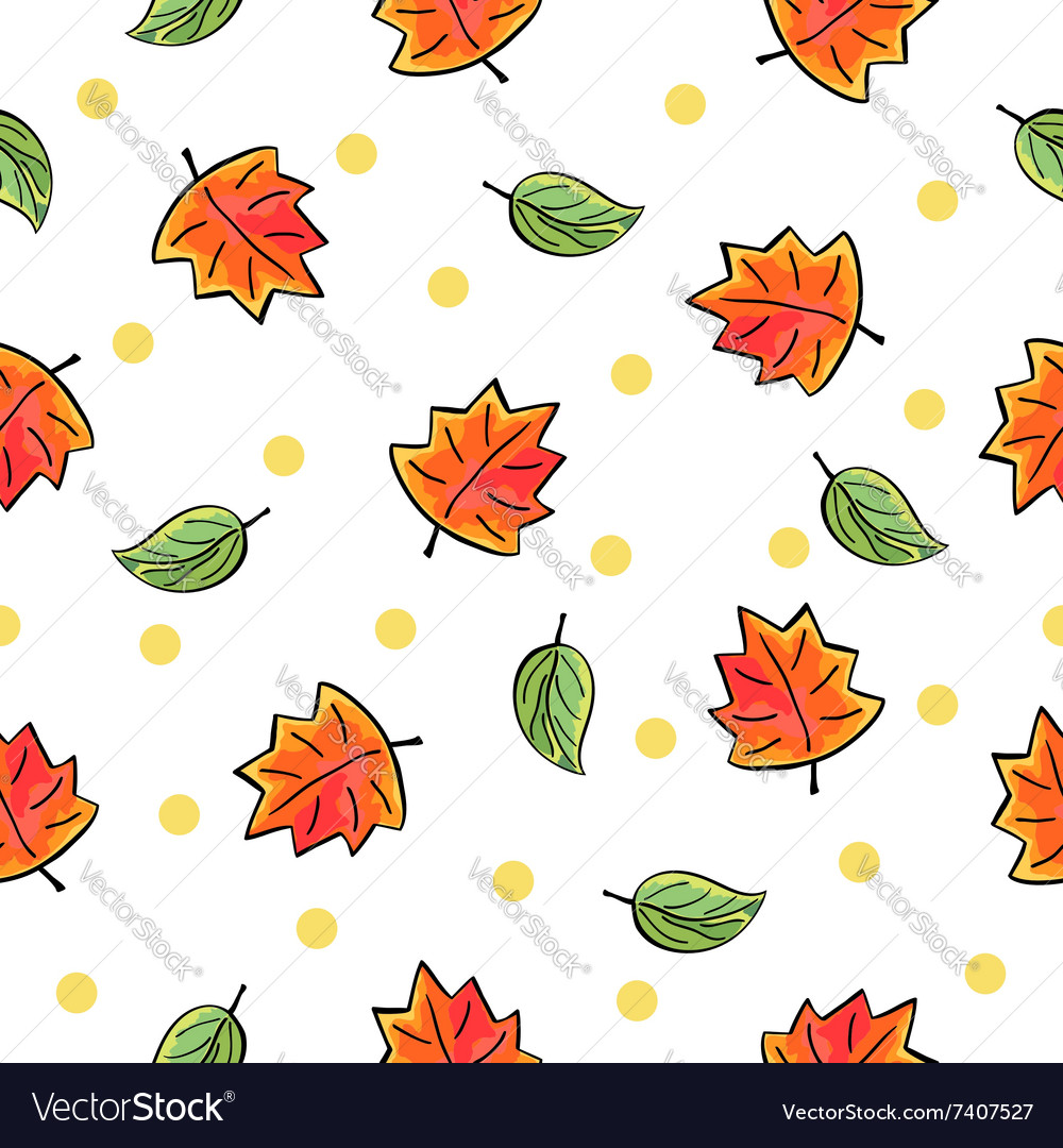 Seamless autumn leaves pattern