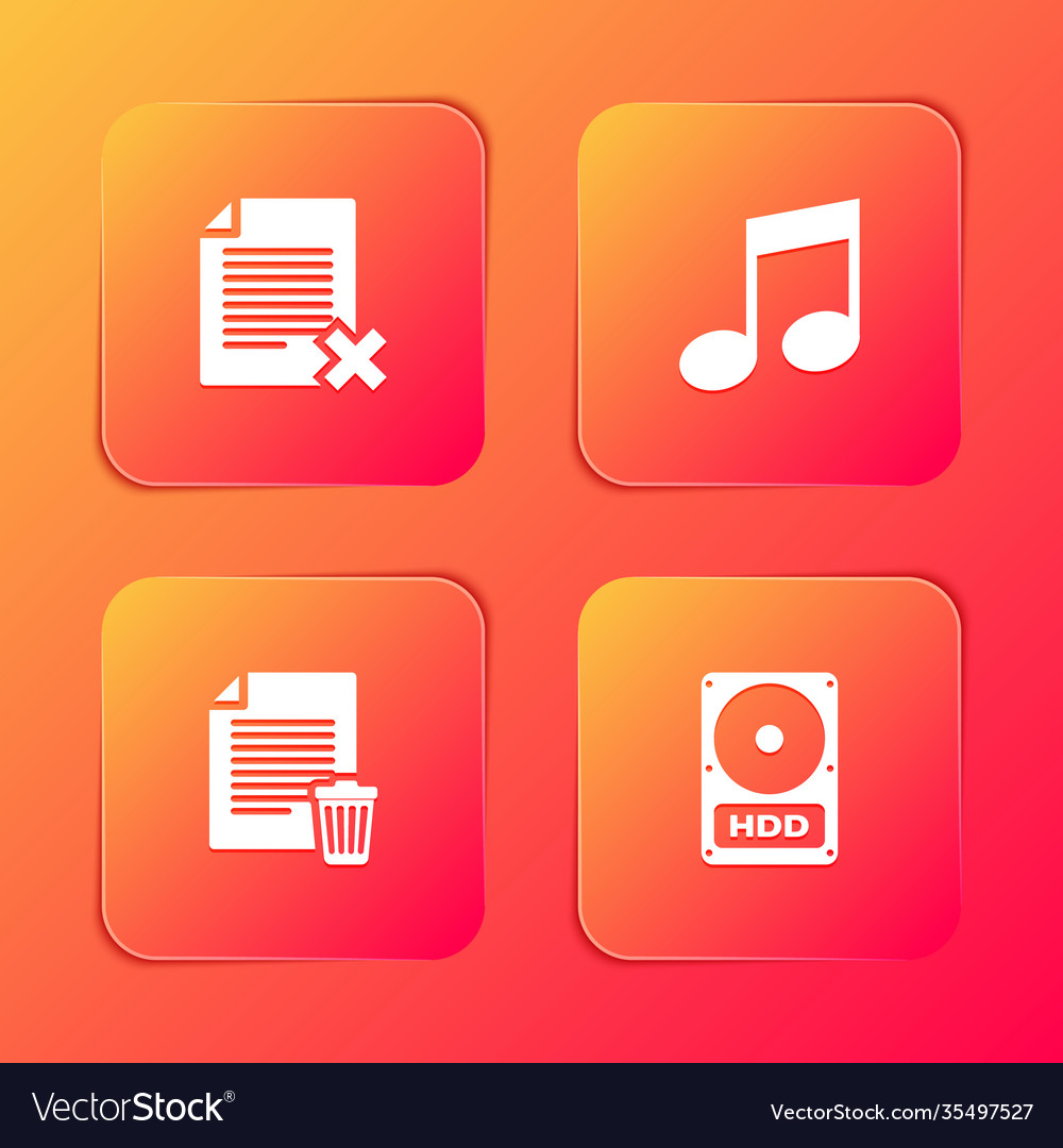 Set delete file document music note tone