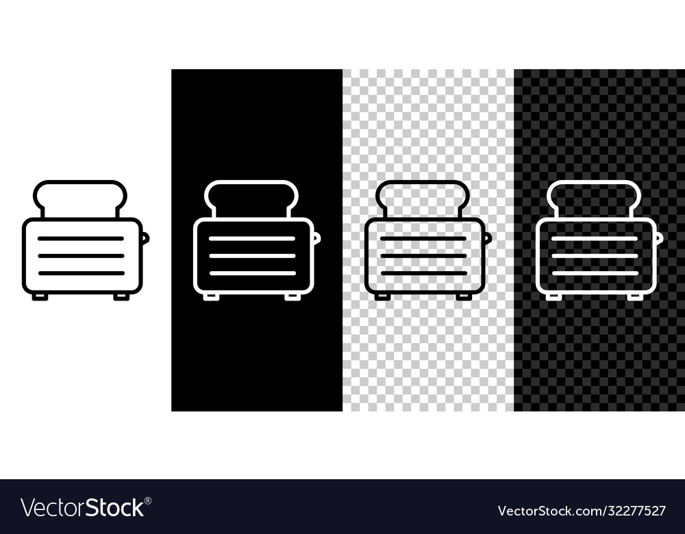 Set line toaster with toasts icon isolated Vector Image Set line toaster with toasts icon isolated