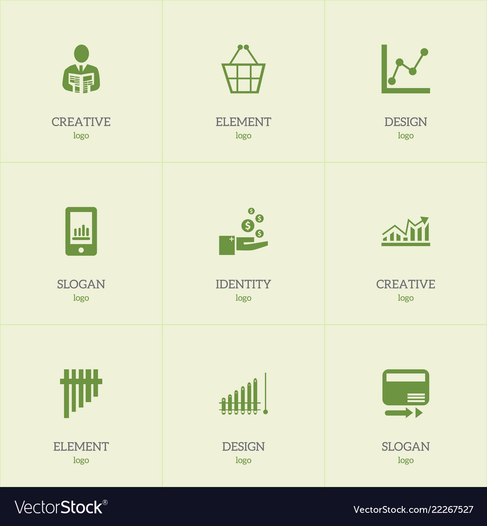 Set of 9 editable statistic icons includes vector image Set of 9 editable statistic icons includes