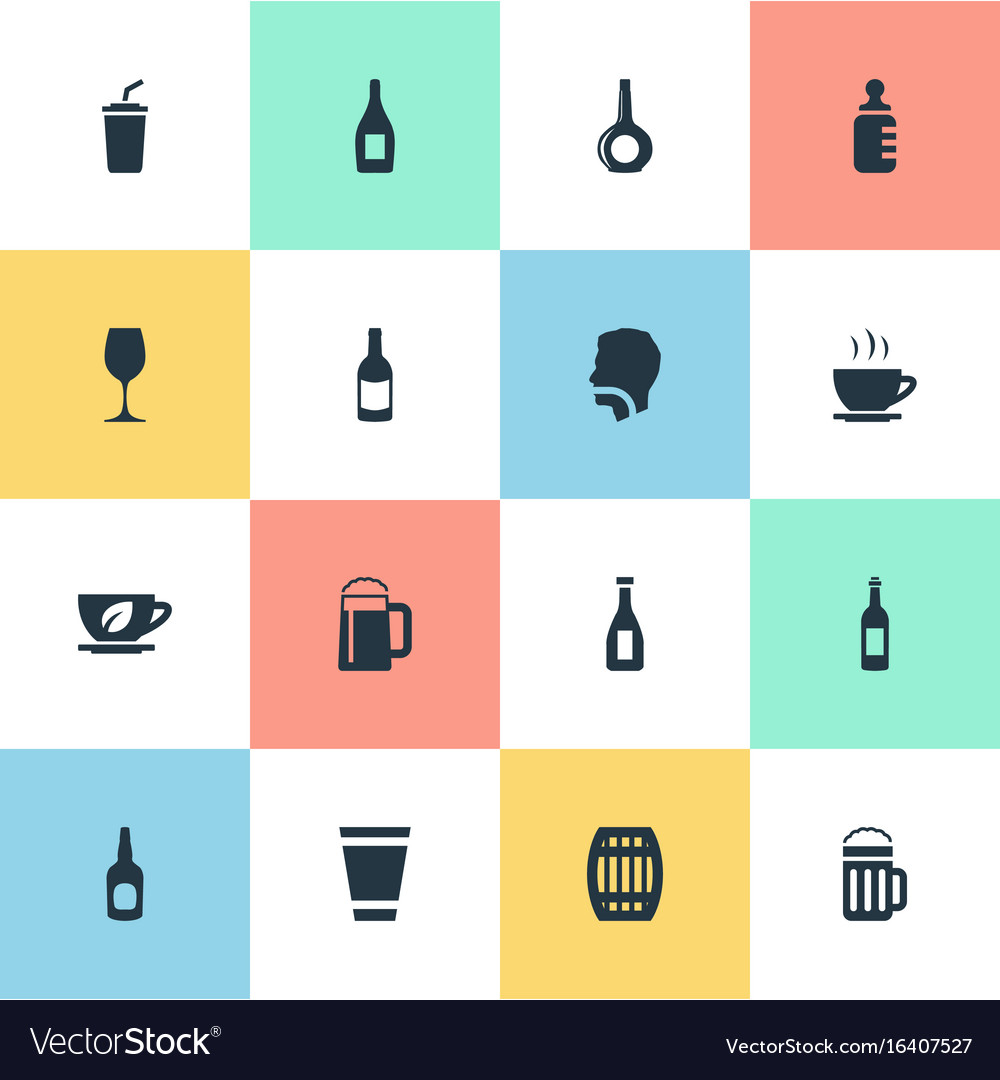 Set of simple beverage icons