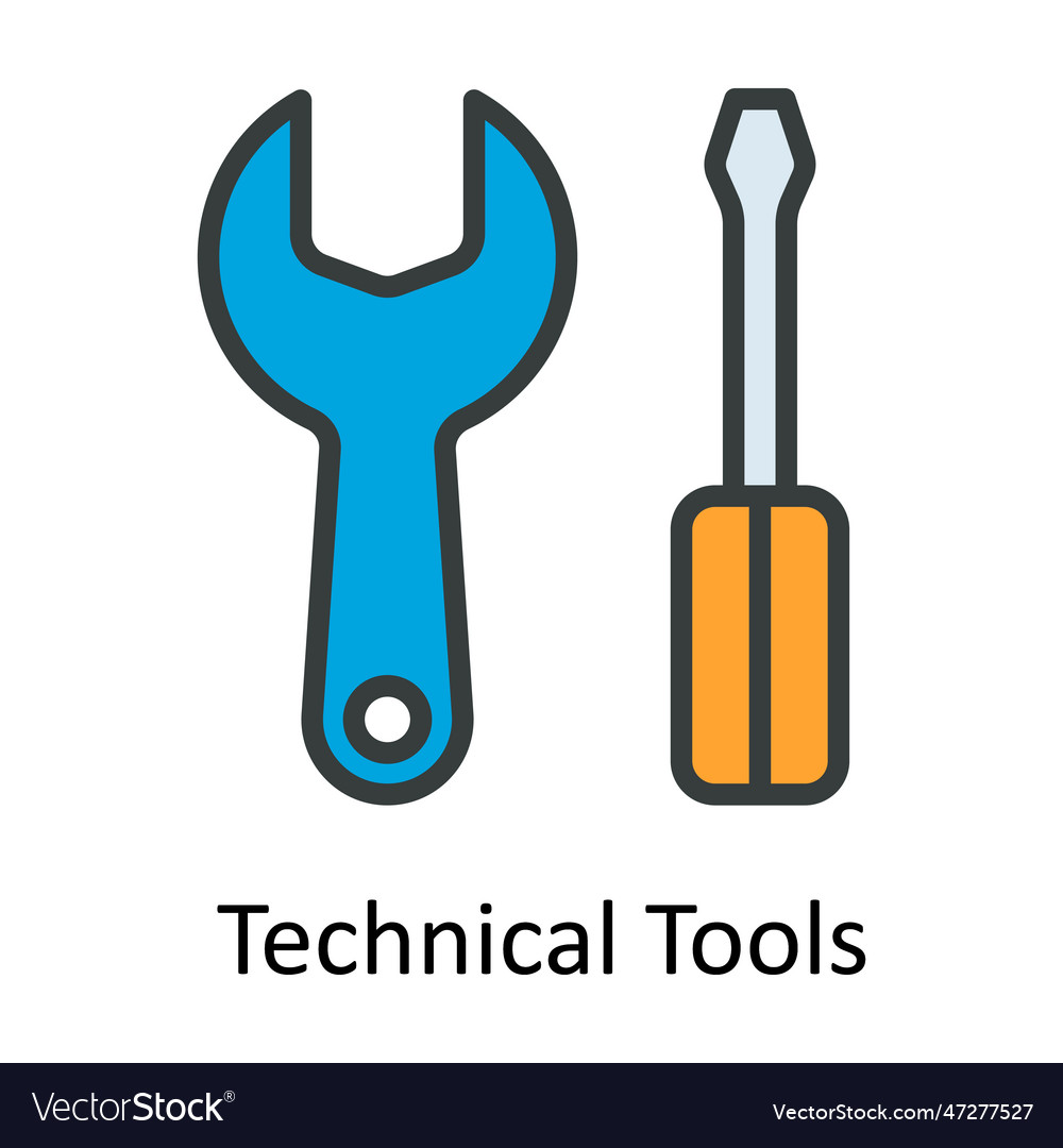 Technical tools fill outline icon design i