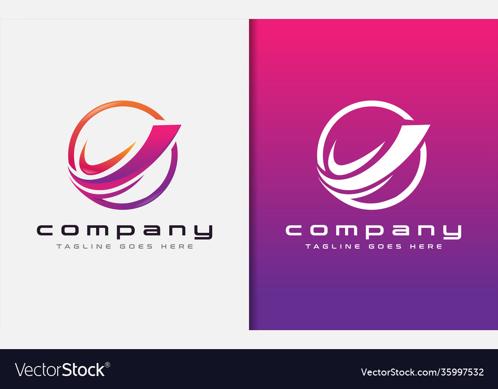 Abstract colorful circle logo with sharp lines
