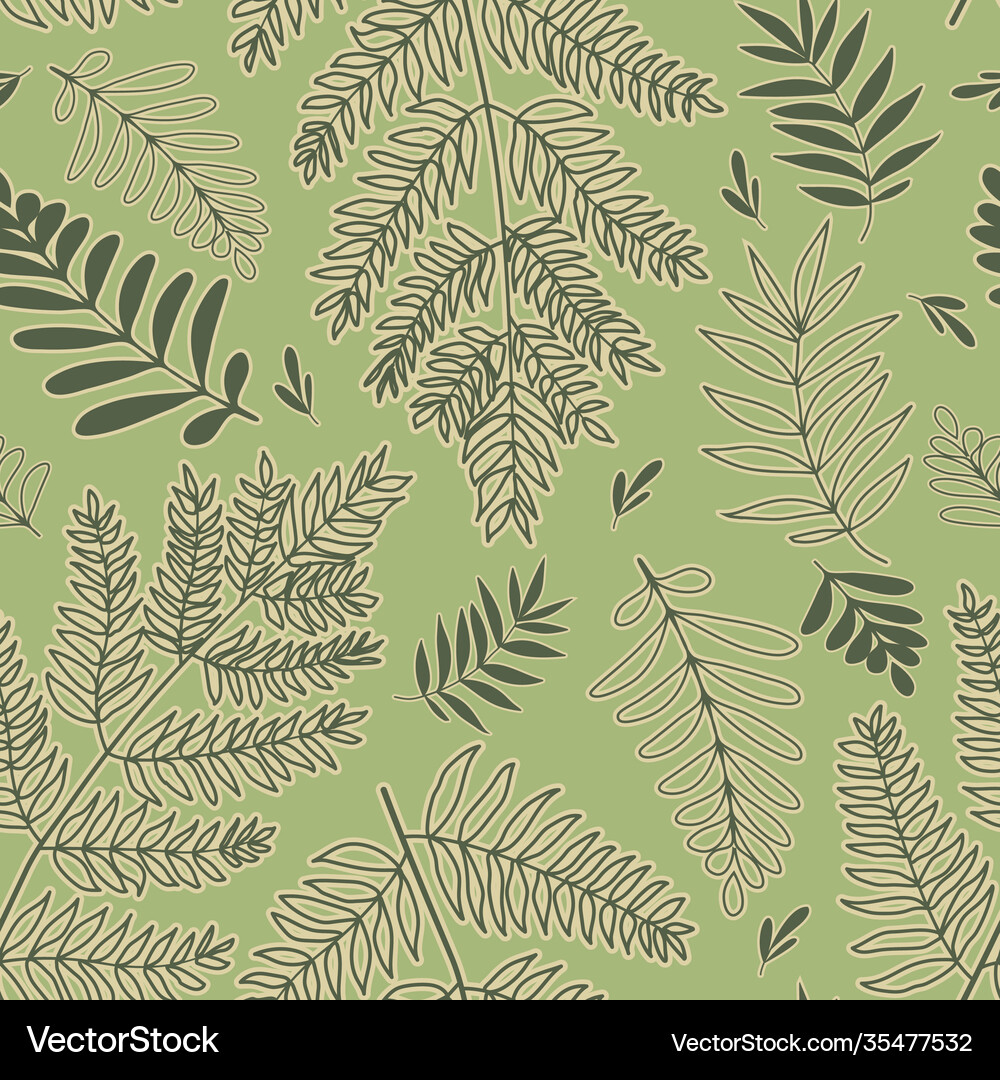 Abstract seamless pattern with leaves Royalty Free Vector