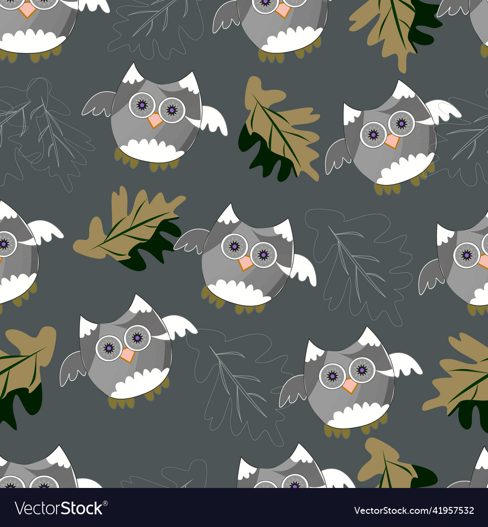 Bright multicolored owls seamless pattern 1