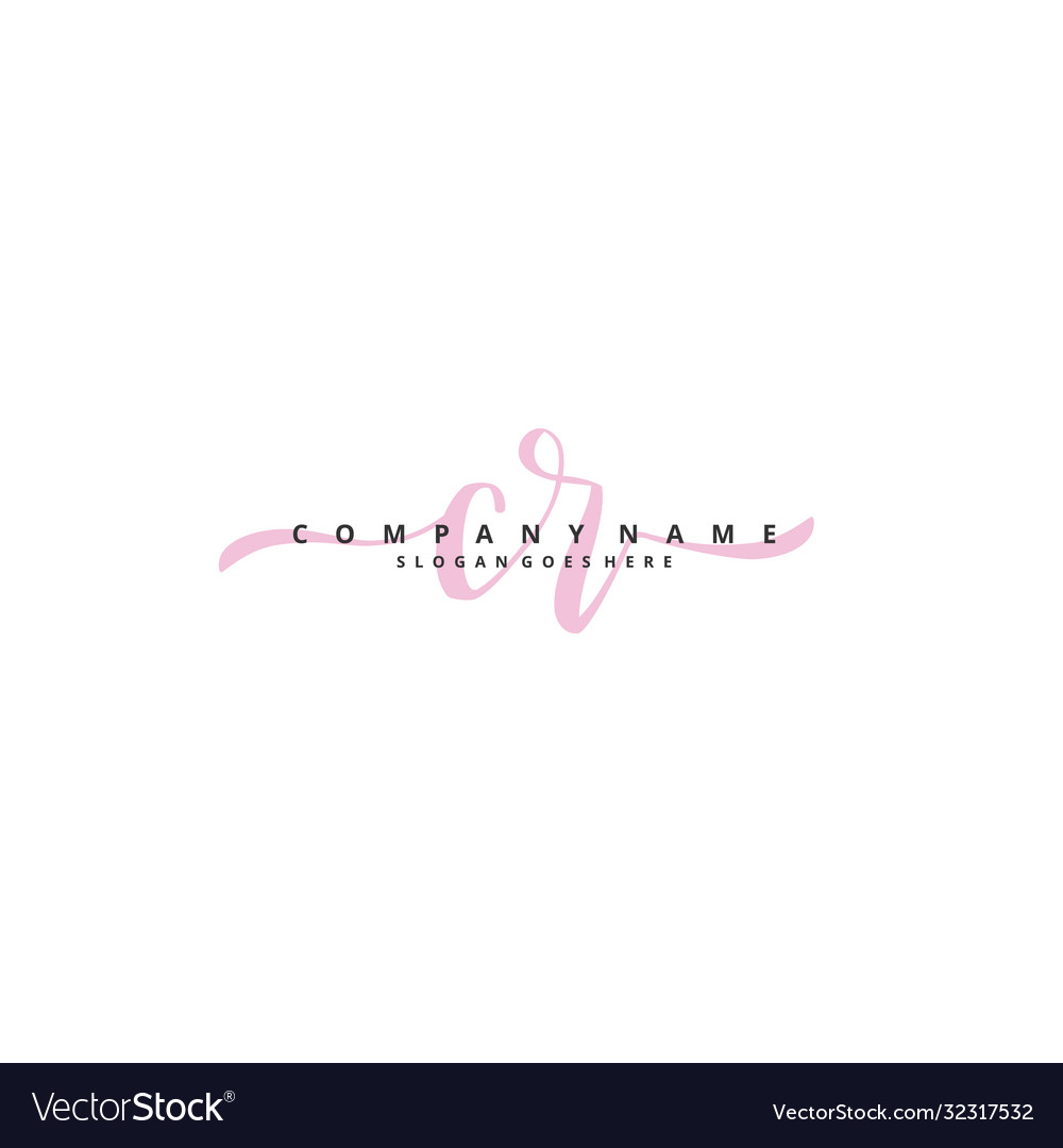 C r cr initial handwriting and signature logo
