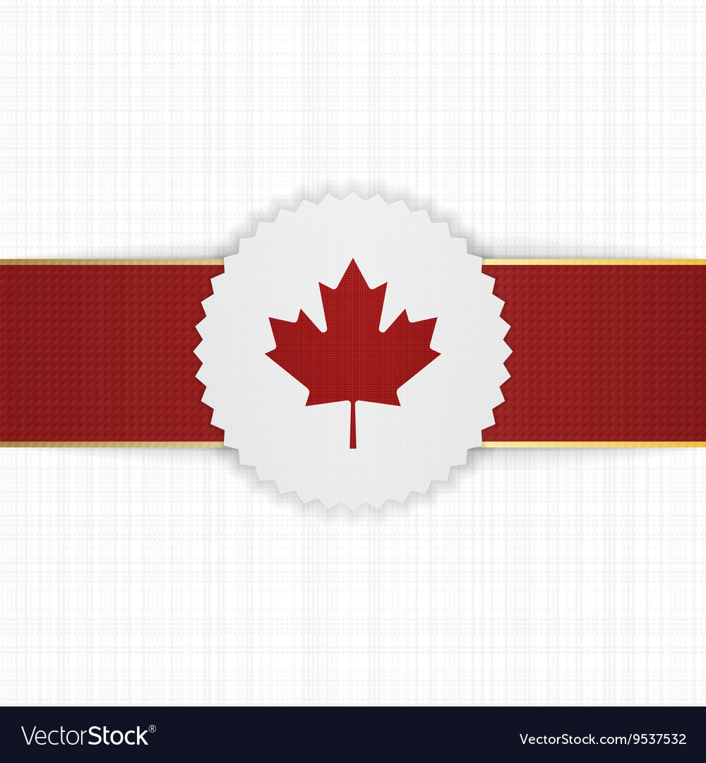 Canada paper label with red ribbon