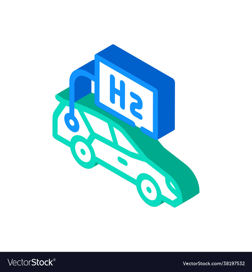 Car hydrogen transport isometric icon Royalty Free Vector