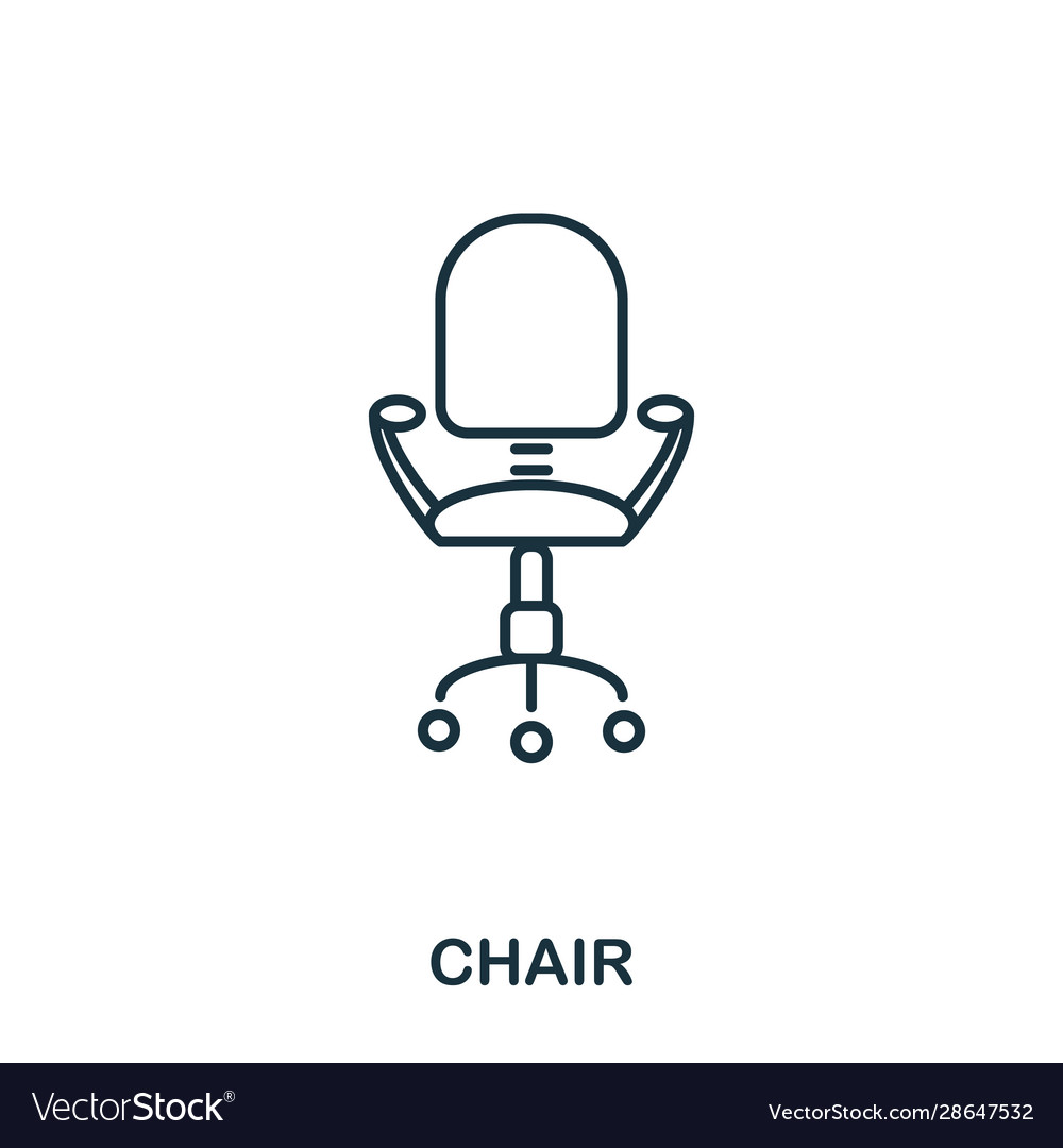 Chair line icon thin design style from office