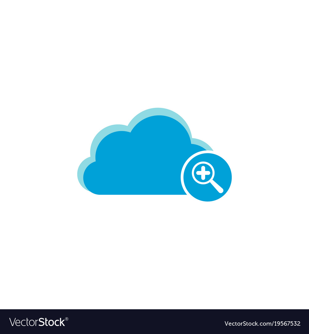 Cloud computing icon magnifier plus