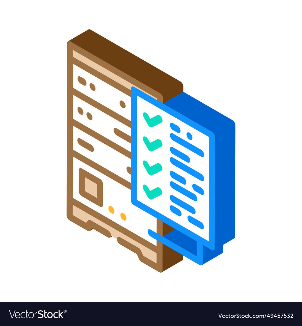 Data validation database isometric icon vector image Data validation database isometric icon