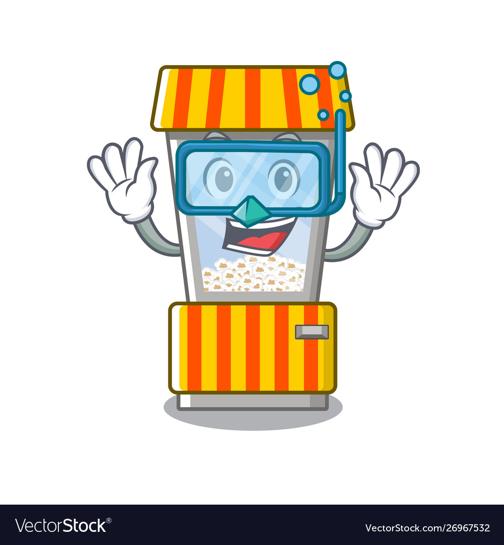 Diving popcorn vending machine in a character