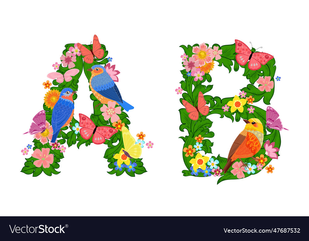 Fancy collection of colorful letters a b Vector Image