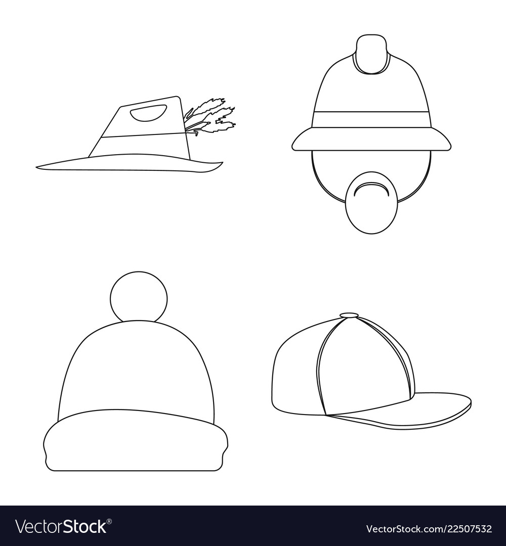 Headgear and cap icon set