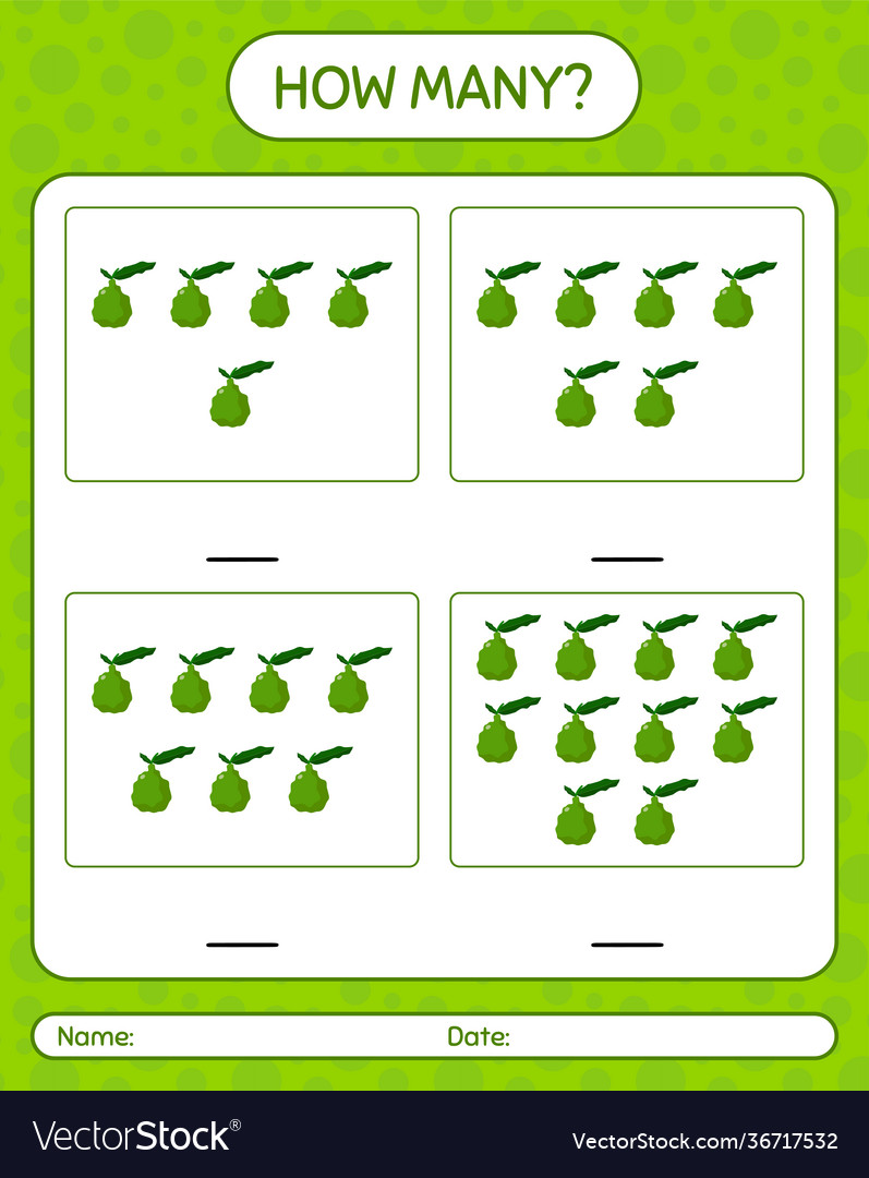 How many counting game with kaffir lime worksheet