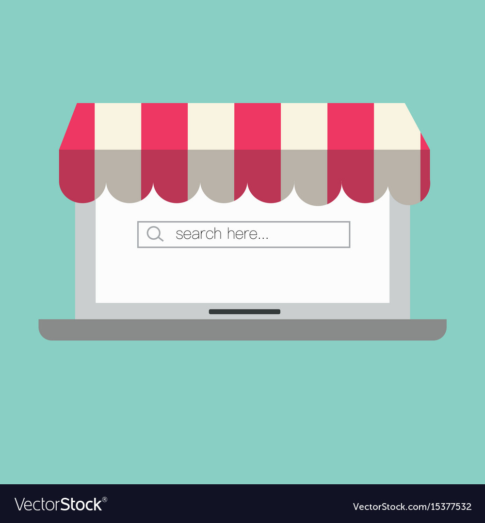 Laptop with awning and search tab computer