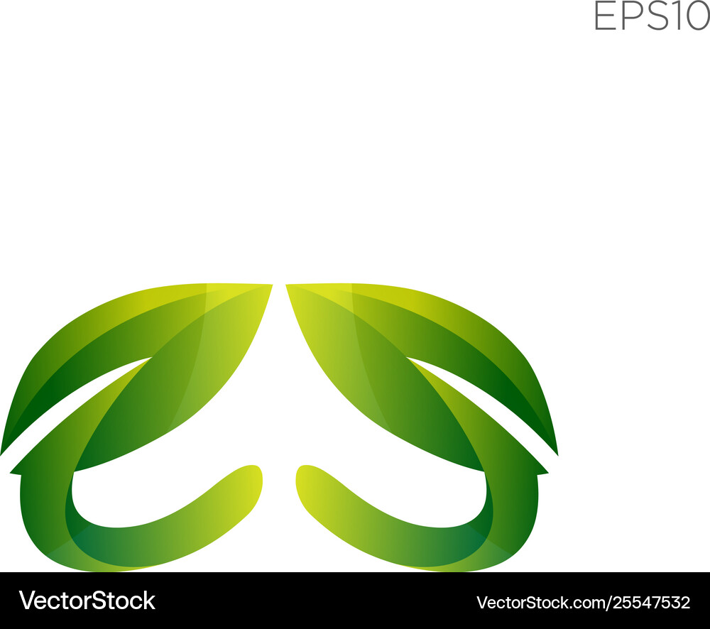 Leaf nature initial e logo icon element Royalty Free Vector