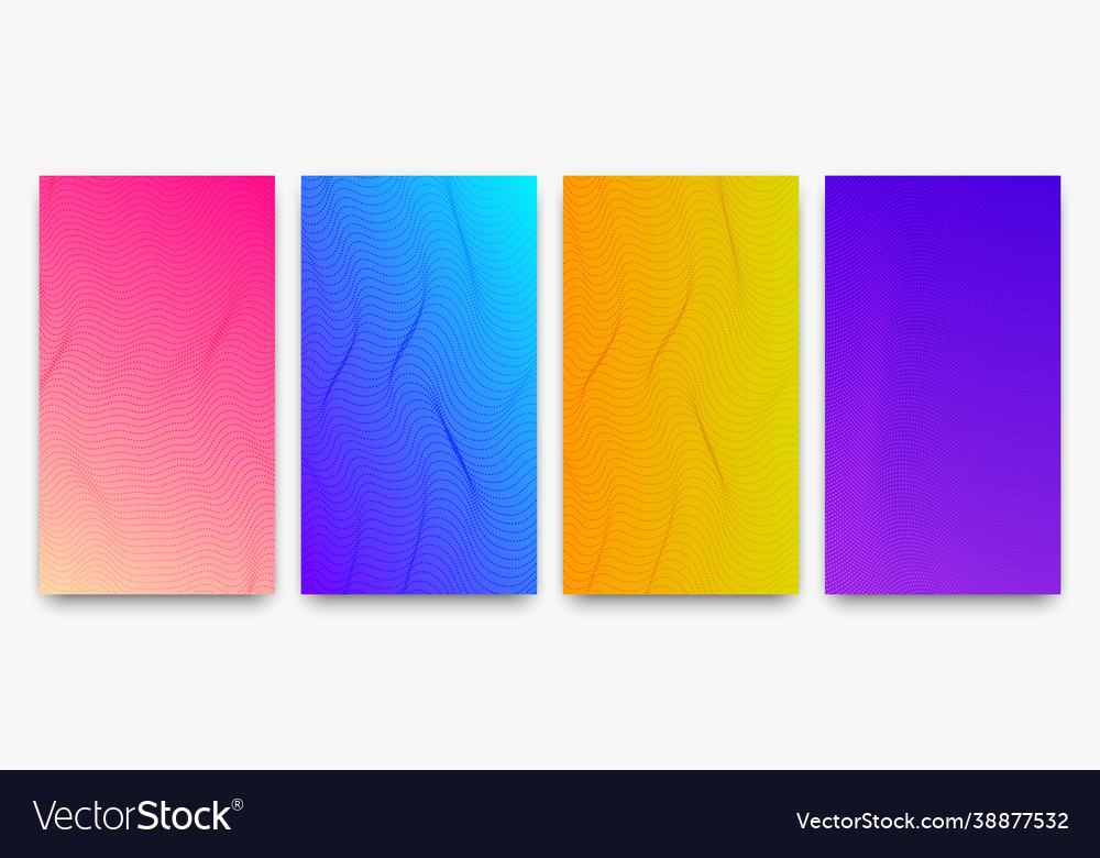 Set halftone gradient backgrounds with dots vector image Set halftone gradient backgrounds with dots