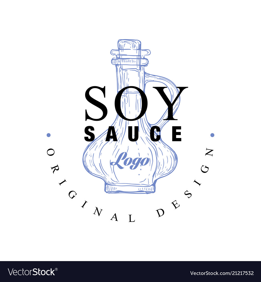 Soy sauce logo original design badge can be used Vector Image