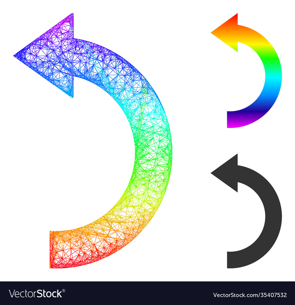 Spectral network gradient rotate left icon vector image Spectral network gradient rotate left icon