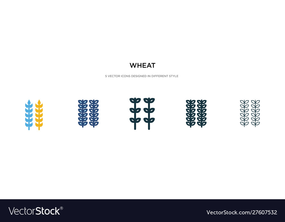 Wheat icon in different style two colored