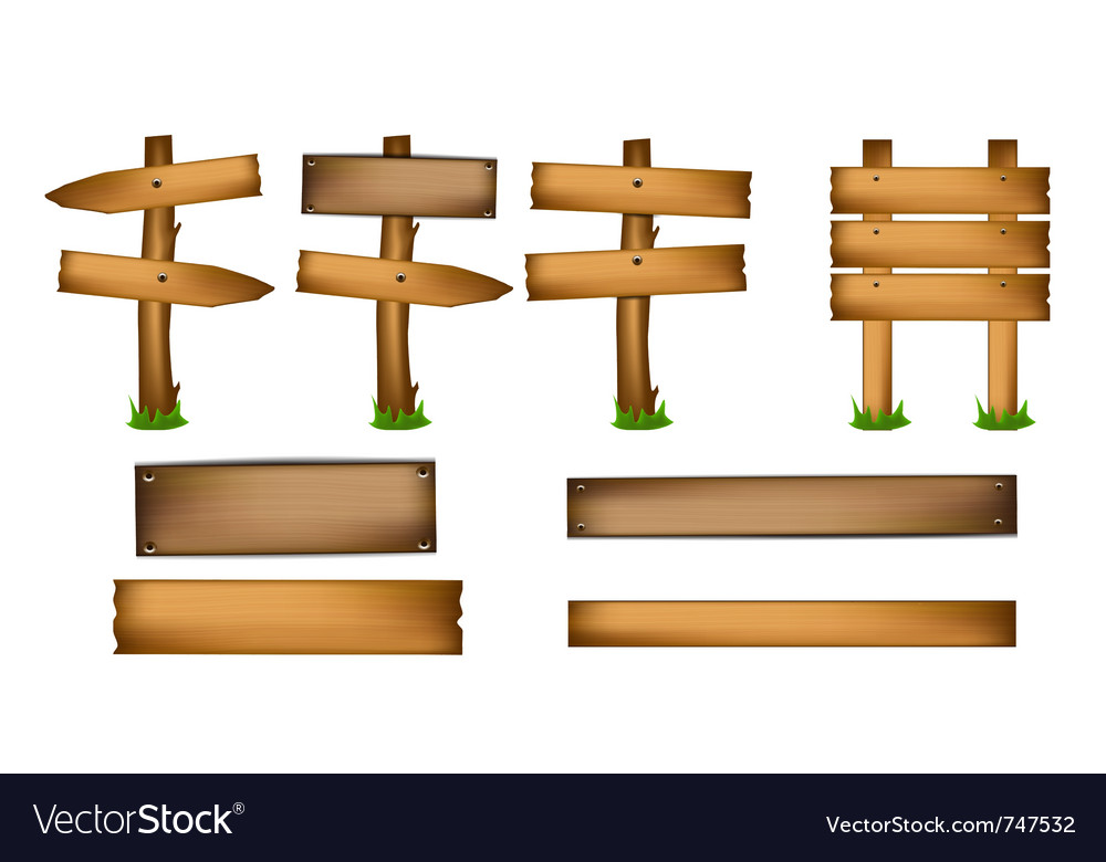 Wood design elements Royalty Free Vector Image