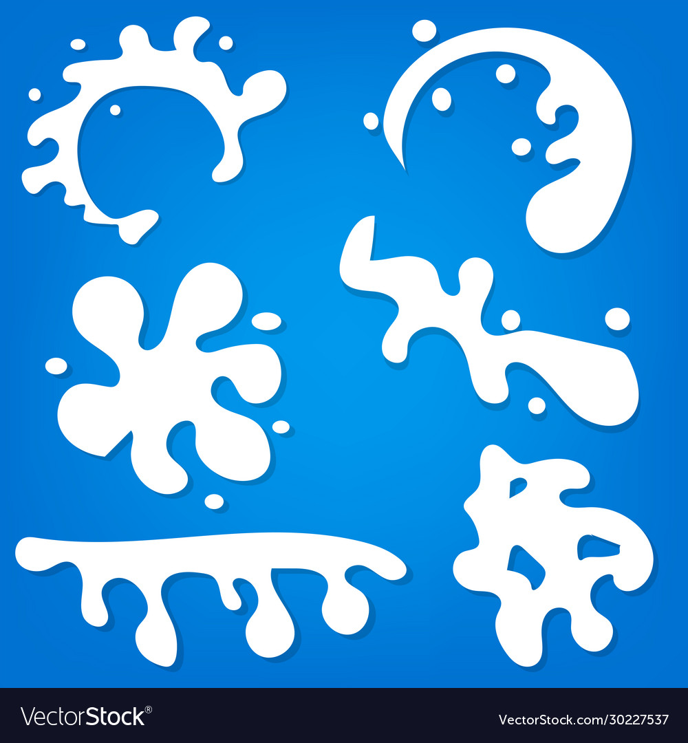 A set milk splashes splash simple flat style