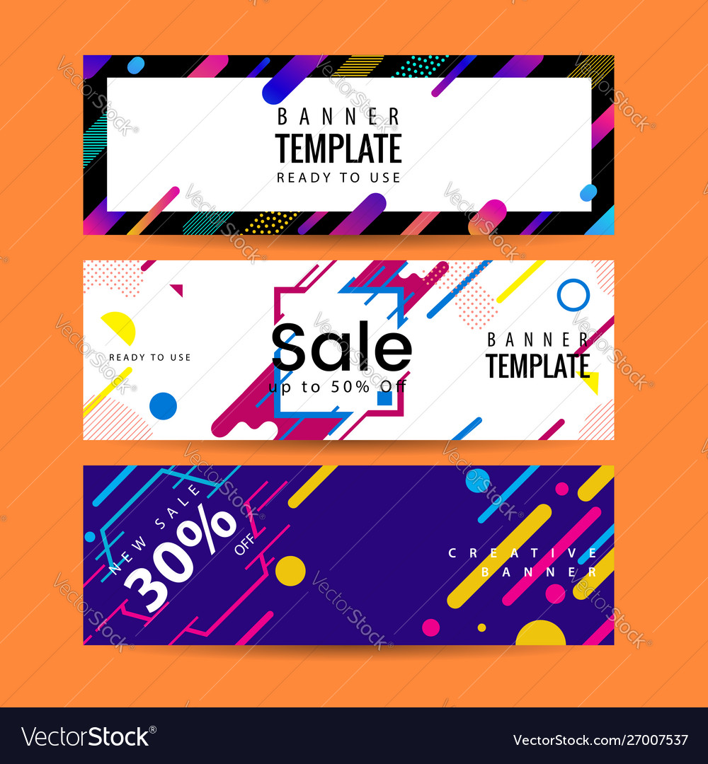 Abstract motion banners colorful geometric shapes Vector Image